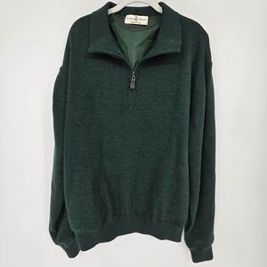 Fairway & greene quarter zip wool long sleeve sweater golf 1922 medium